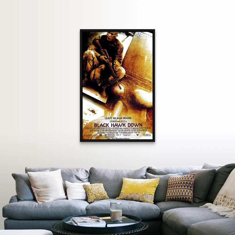 "Black Hawk Down (2001)" Black Float Frame Canvas Art