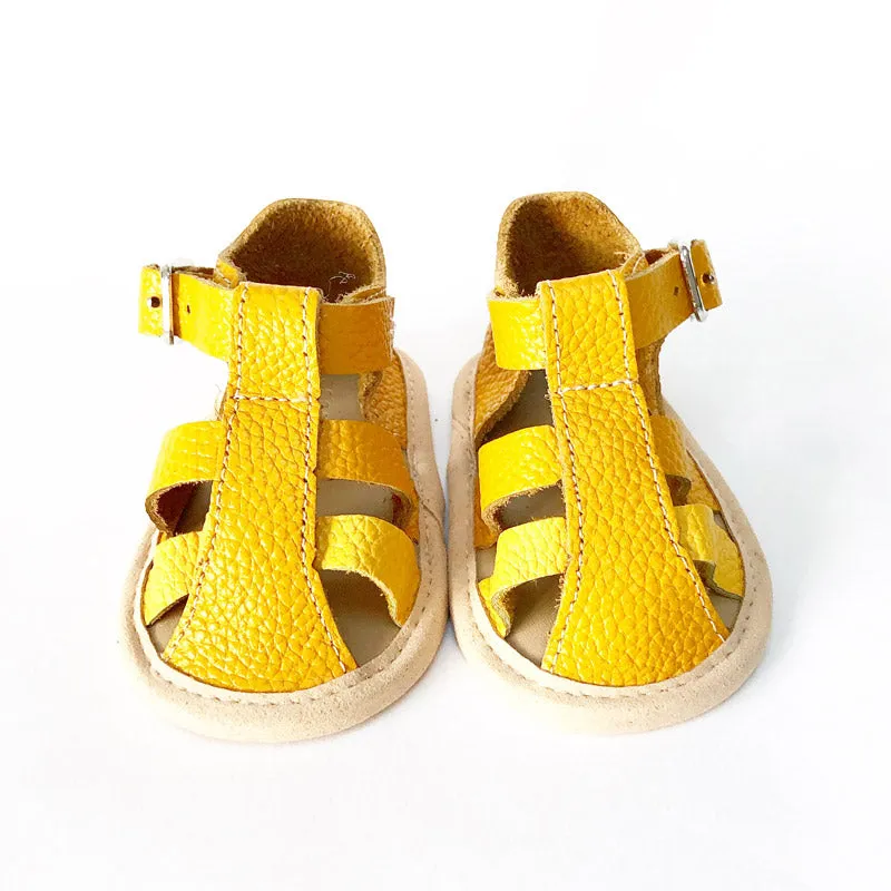 Riley Leather Sandals - Mustard