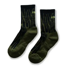 Rnnr  Marathon Sock - Drippy Cheetah Green