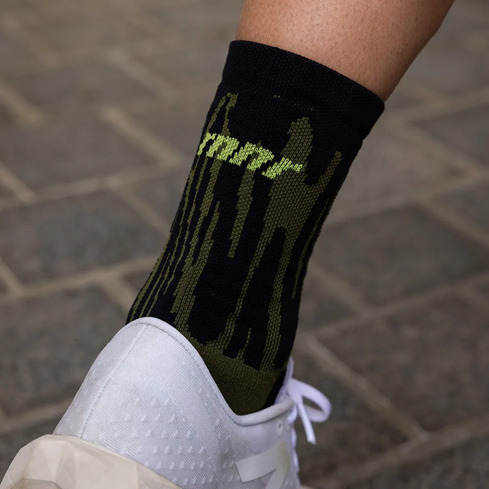 Rnnr  Marathon Sock - Drippy Cheetah Green