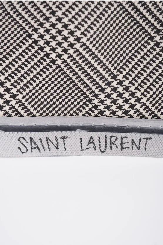 Saint Laurent High-Top MALIBU Sneakers With Houndstooth Print