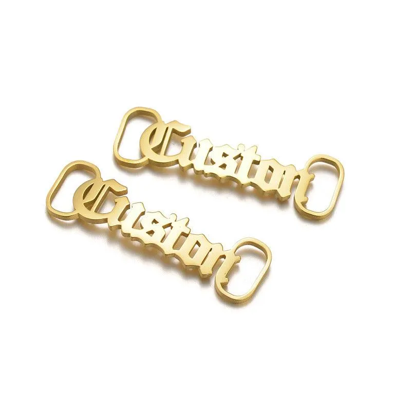 Shoe Lace Buckle, Custom Shoelace Buckle, Personalized Stainless Steel Name Shoelace Buckle