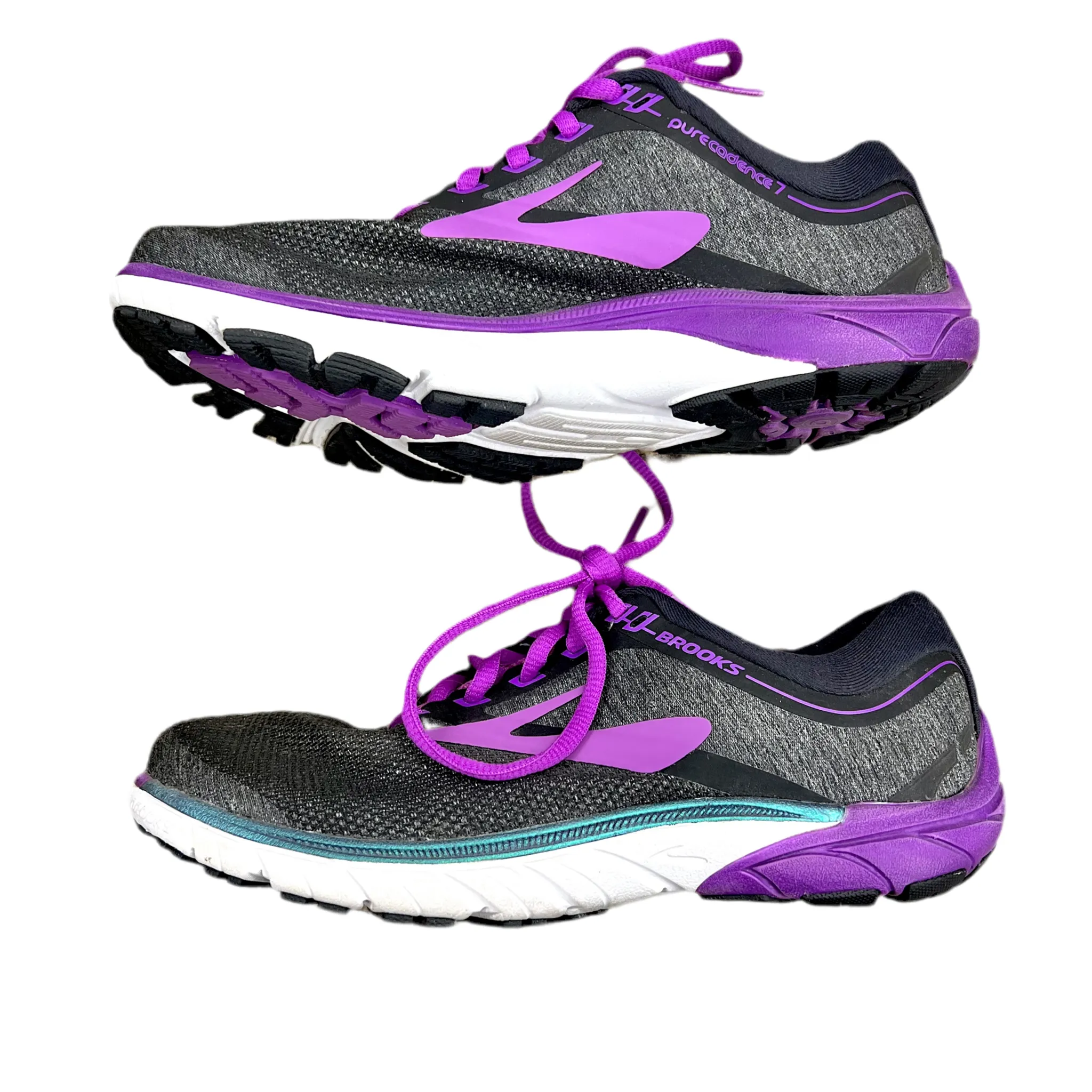 Shoes Athletic By Brooks In Grey & Purple, Size: 7