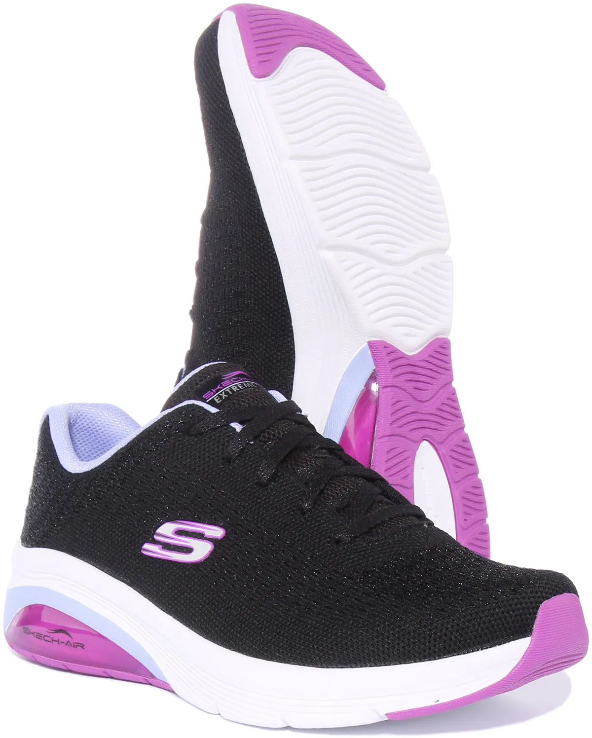 Skechers Classic Vibe In Black Pink For Women