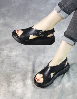 Summer Cross Strap Retro Platform Sandals