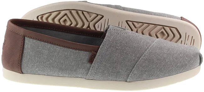 Toms Shoes Mens Chambray Alpargata Frost Grey