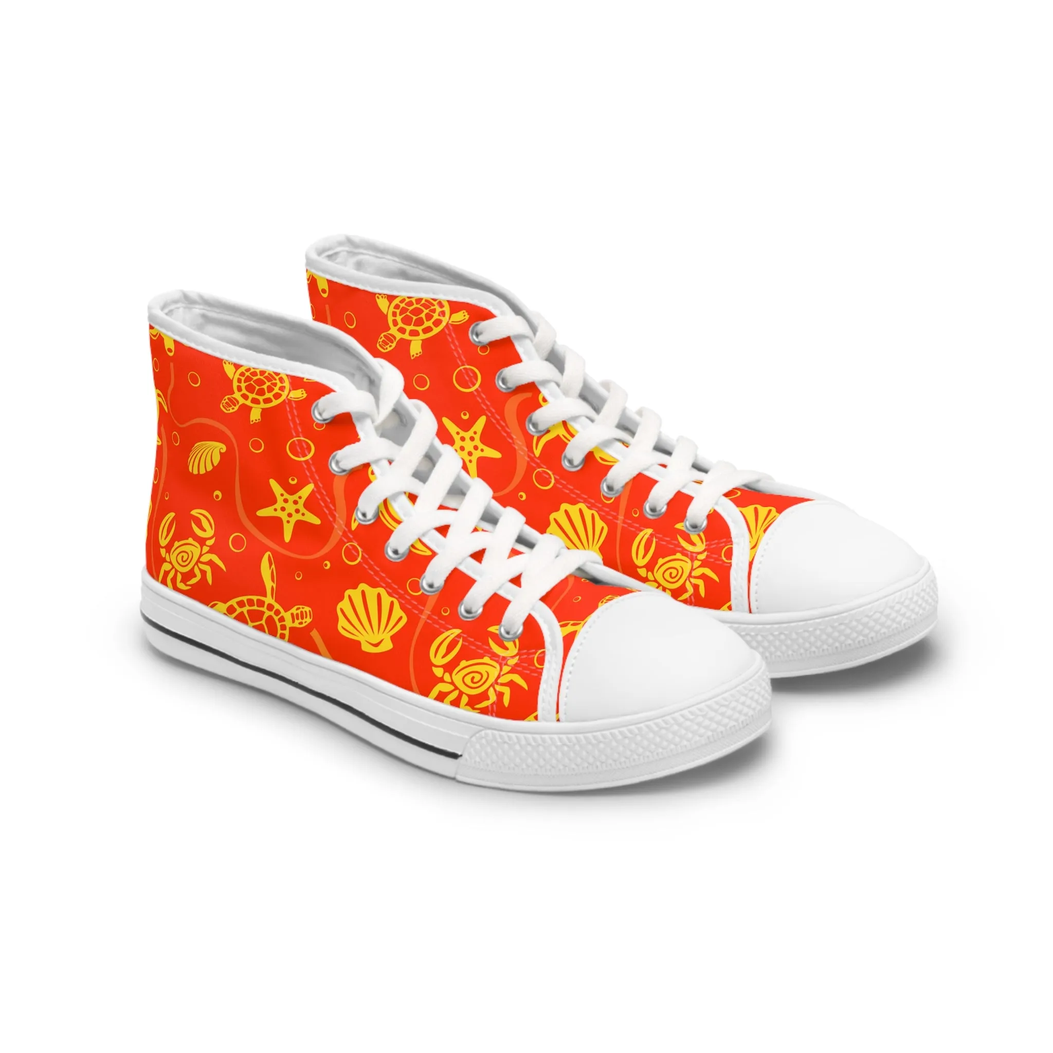 Turtle and Crabs Women's High Top Sneakers