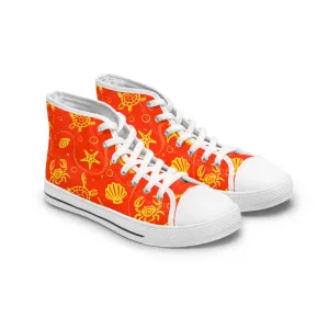 Turtle and Crabs Women's High Top Sneakers