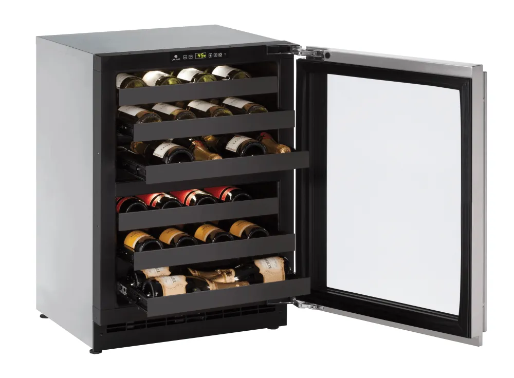 U-Line 2224ZWC 24" Dual-Zone Wine Refrigerator Reversible Hinge