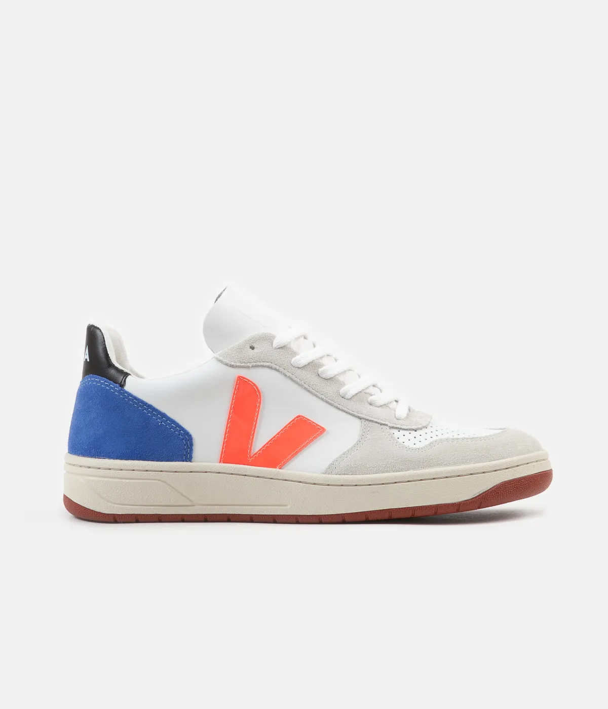 Veja x Bellerose V-10 Bastille Leather Shoes - White / Pink