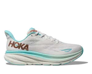 Women's HOKA Clifton 9 Running Shoe in Frost / Rose Gold