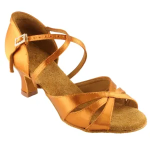 Women's Latin Dance Shoes, Model 2363, Heel EH12, Tan 3