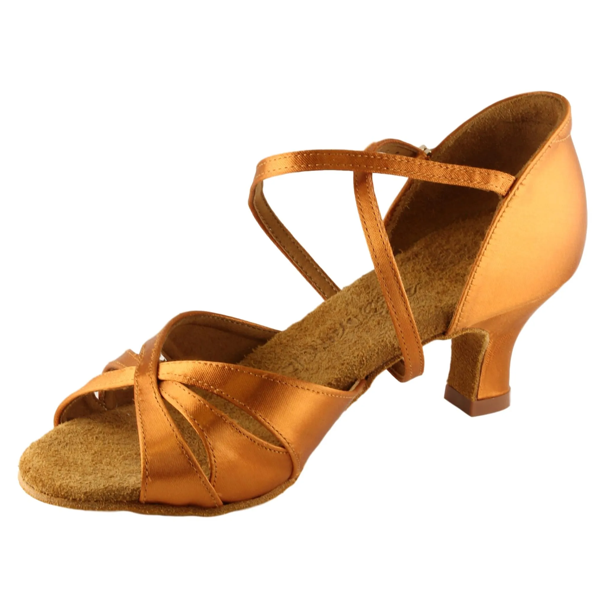 Women's Latin Dance Shoes, Model 2363, Heel EH12, Tan 3