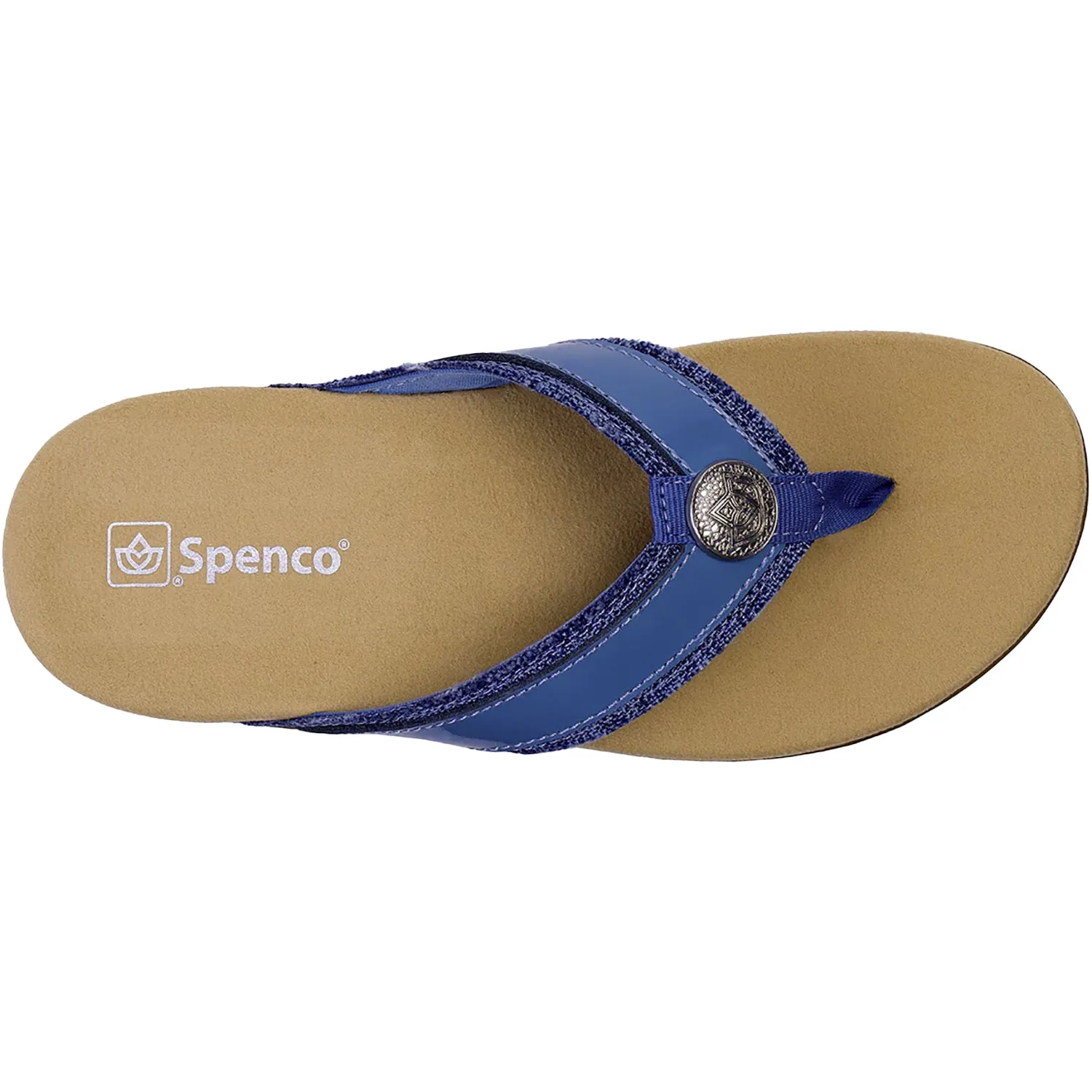 Women's Spenco Sutton Flip Niagra Blue Leather