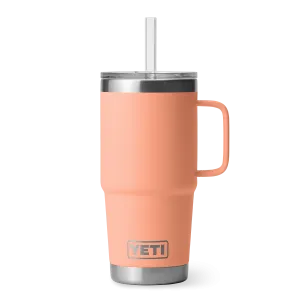 Yeti Rambler 25oz Mug With Straw Lid - Lowcountry Peach